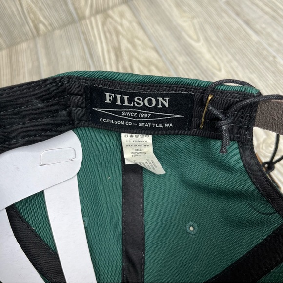 Filson Smokey Bear Low Profile Hat Cap Green Leather Strapback Outdoor Dad NWT - Picture 8 of 8